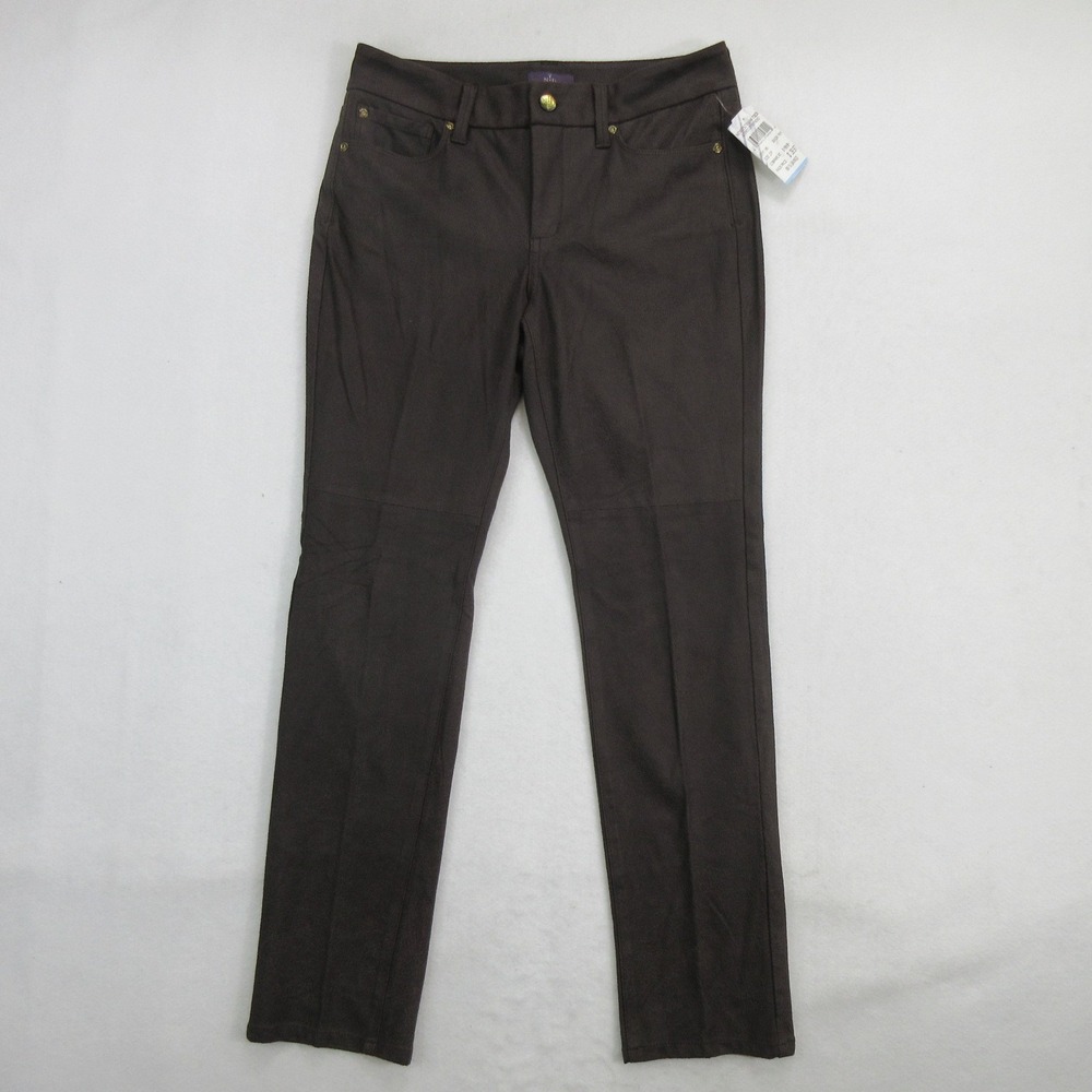 NYDJ Women's Jegging Jeans 2P Dark Brown Faux Suede Tummy Tuck Stretch New